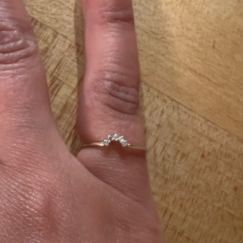 Custom made curved diamond band ring size 6